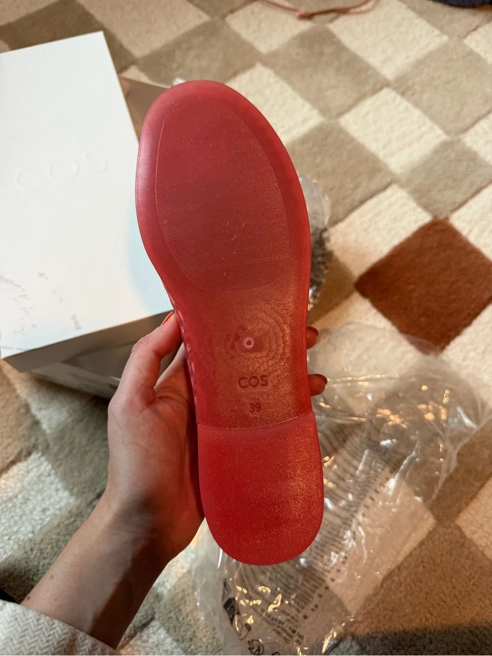 COS Women's Coral Jelly Flats - Lightweight Slip-On